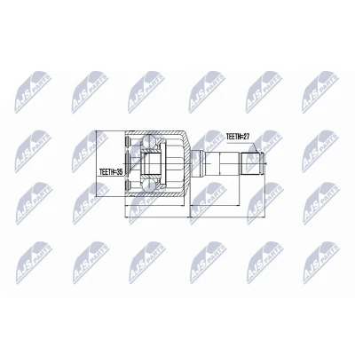 Kuva NTY NPW PL 011 Vetonivel Käsivaihteisto Etuakseli, vasen, oikea, Vaihteiston puoli OPEL: Astra G Caravan, Vectra B CC, Sedan