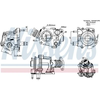 Kuva NISSENS 98424 EGR Venttiili ilman pakokaasukierr. jäähdytintä CITROËN: Jumper II Van, Bussi, FIAT: Ducato III Flatbed Kuorma auto / Alusta
