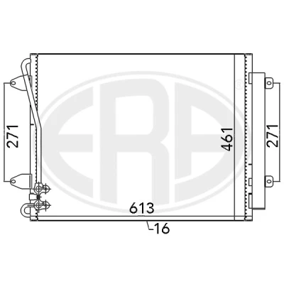 Kuva ERA 667108 Ilmastoinnin Lauhdutin Vedenerottimella VOLKSWAGEN: Passat B7 Variant, B6 Alltrack, NISSAN: Interstar Van