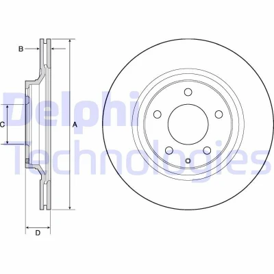 Kuva DELPHI BG4693C Jarrulevyt 302 18 5 Tuuletettu pinnoitettu käsittelemätön ilman pyöränlaakeria, ABS sensorirengasta MAZDA: RX 8