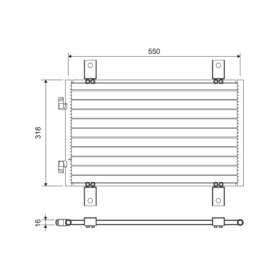Kuva VALEO 818018 Ilmastoinnin Lauhdutin ilman vedenerotinta 15 Alumiini 340 R 134a