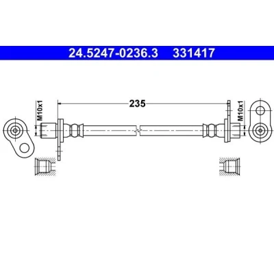 Kuva ATE 24.5247 0236.3 Jarruletku 235 MITSUBISHI: ASX SUV, Lancer 8 Limousine, Outlander 2 SUV