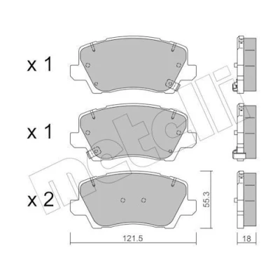 Kuva METELLI 22 1165 0 Jarrupalat akustisella kulumavaroittimella KIA: Picanto III