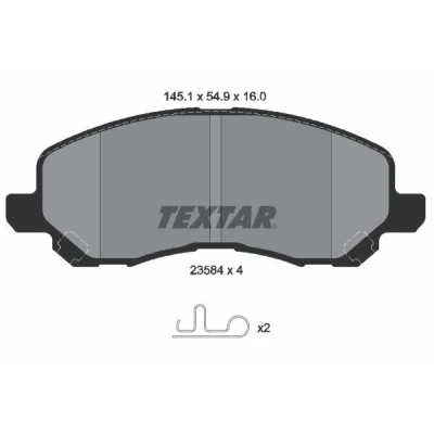Kuva TEXTAR 2358403 Jarrupalat akustisella kulumavaroittimella JEEP: Compass, Patriot, DODGE: Caliber, Avenger Sedan, CHRYSLER: Sebring III Sedan