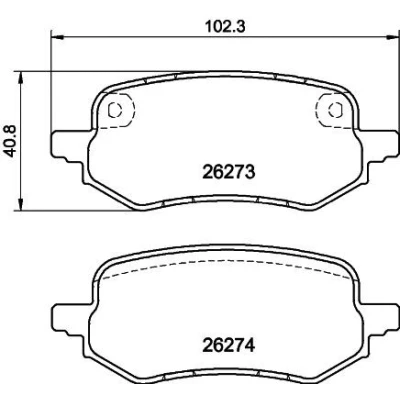 Kuva HELLA 8DB 355 040 931 Jarrupalat Kulumisenilmaisemelle Jarrusatulan ruuveilla Tarvikkeilla FORD: Puma SUV