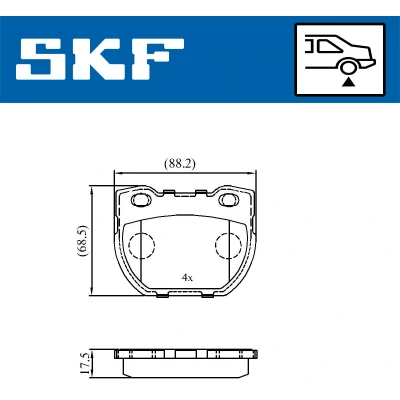 Kuva SKF VKBP 90514 Jarrupalat Ei kulumisenilmaisimelle