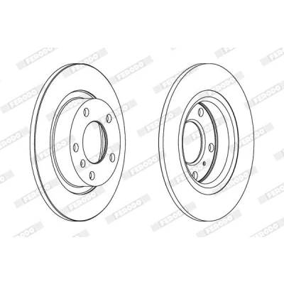 Kuva FERODO PREMIER DDF1651C Jarrulevyt 264 10 5 110 täysi pinnoitettu Ruuveilla OPEL: Corsa E Hatchback, D Hatchback