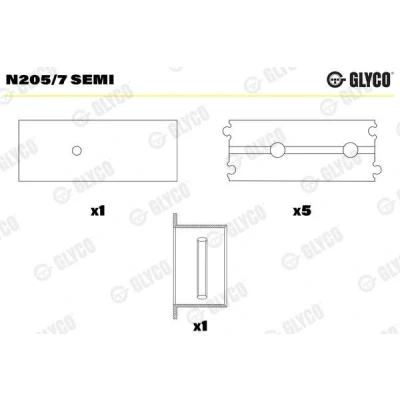 Kuva GLYCO N205/7 SEMI Nokka Akselin Laakeri