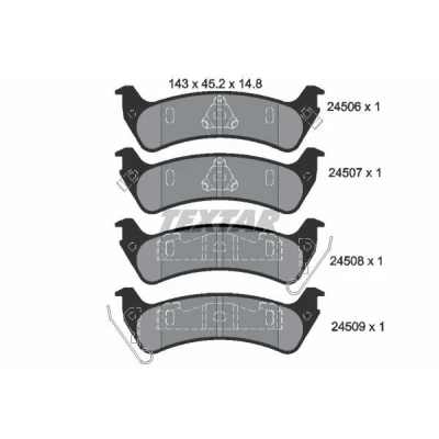 Kuva TEXTAR 2450601 Jarrupalat akustisella kulumavaroittimella JEEP: Grand Cherokee I