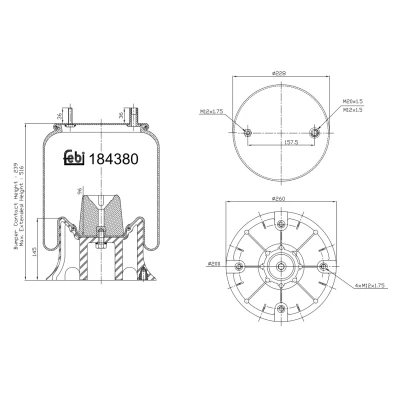 Kuva FEBI BILSTEIN 184380 Metallipalje, ilmajousitus Taka akseli
