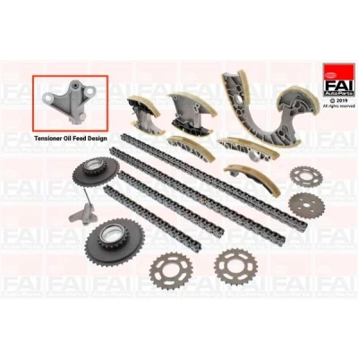 Kuva FAI AutoParts TCK220NG Jakoketjusarja ilman tiivisteitä, Hammaspyörillä Yksinkertainen, Niittiketju AUDI: A6 C6 Avant, A4 B7 Sedan, Sedan