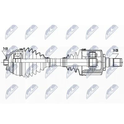 Kuva Vetoakseli, Etuakseli, vasen BMW, MINI OE 31608611939, 31608643375