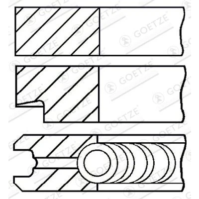 Kuva GOETZE ENGINE 08 137600 00 Männänrenkaat 69,6 FIAT: Punto II Hatchback, Evo Hatchback