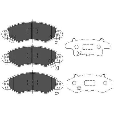 Kuva KAVO PARTS KBP 8508 Jarrupalat akustisella kulumavaroittimella SUZUKI: Wagon R+ II Hatchback, IGNIS 2, OPEL: Agila A