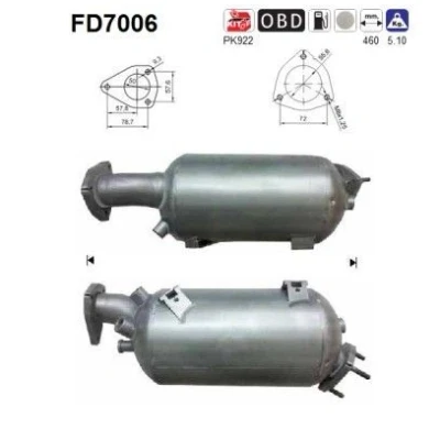 Kuva AS FD7006 Hiukkassuodatin Kordieriitti AUDI: A6 C6 Avant, A4 B7 Sedan, Avant