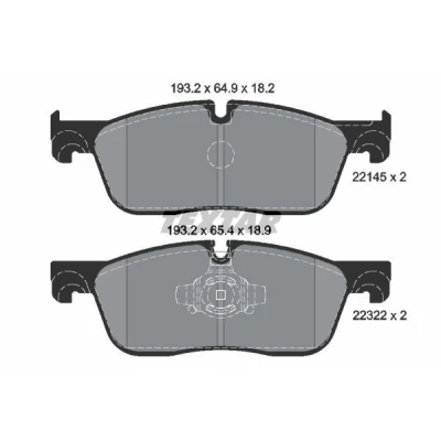 Kuva TEXTAR 2214501 Jarrupalat Kulumisenilmaisemelle JAGUAR: F Pace, XF Sedan, LAND ROVER: Range Rover Velar