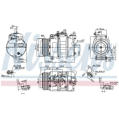 Kuva NISSENS 89496 Ilmastoinnin Kompressori PXV16 12 PAG 46 R 134a LAND ROVER: Range Rover 3