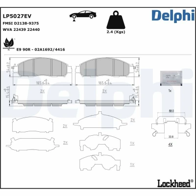 Kuva Jarrupalasarja, levyjarru DELPHI LP5027EV