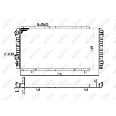 Kuva NRF Economy Class 52062A Jäähdytin Alumiini 790 415 34 Jäähdytysrivat mekaan. kiinnitetyt FIAT: Ducato II Van, Flatbed Kuorma auto/Alusta