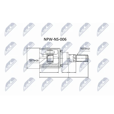 Kuva NTY NPW NS 006 Vetonivel Taka akseli, Vaihteiston puoli, vasen, oikea NISSAN: X Trail, Qashqai / Qashqai+2 I, Cube