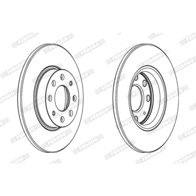 Kuva FERODO PREMIER Coat+ disc DDF1784C Jarrulevyt 257 12 4 täysi pinnoitettu Ruuveilla OPEL: Corsa D Hatchback