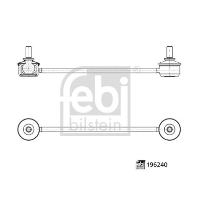 Kuva FEBI BILSTEIN 196240 Koiranluu Taka akseli, vasen, oikea 110mm M12 x 1,5 mutterien kanssa Teräs ALFA ROMEO: Giulia Sedan