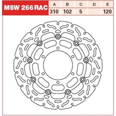 Kuva TRW MSW266RAC Jarrulevyt 310 5 lovella