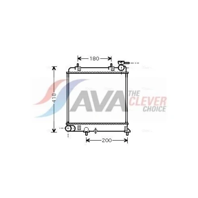 Kuva AVA COOLING SYSTEMS HYA2085 Jäähdytin Alumiini 335mm 298mm 16mm Ilman tiivisteitä nestesäiliötä Jäähdytysrivat juotetut
