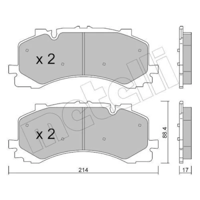 Kuva METELLI 22 1252 0 Jarrupalat Kulumisenilmaisemelle AUDI: Q7, A6 C8 Sedan, Avant, VOLKSWAGEN: Touareg III