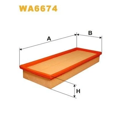 Kuva WIX FILTERS WA6674 Ilmansuodatin 48mm 143mm 338mm Suodatinpanos FORD: MONDEO 3, 3 Stufenheck, Kombi