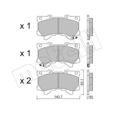 Kuva METELLI 22 1401 0 Jarrupalat akustisella kulumavaroittimella