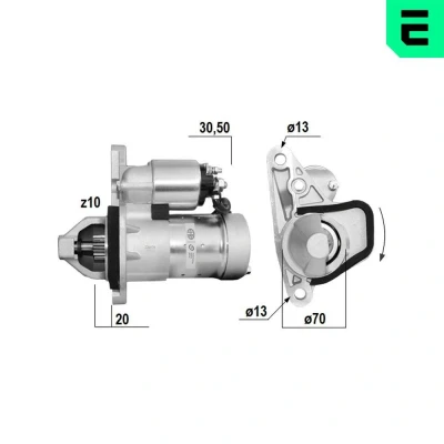 Kuva ERA 220579A Starttimoottori 12 1 10 NISSAN: Qashqai / Qashqai+2 I, RENAULT: MEGANE 3 Grandtour, 3, CLIO