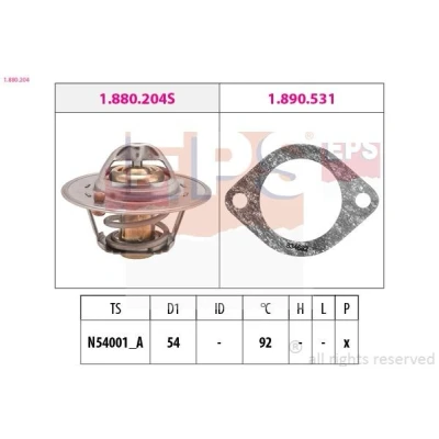Kuva EPS 1.880.204 Termostaatti 92 54 Made in Italy OE Equivalent Tiivisteillä FORD: KA Hatchback