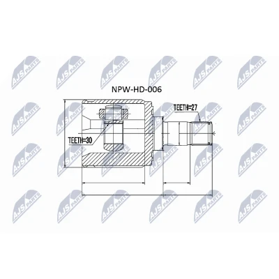 Kuva NTY NPW HD 006 Vetonivel Automaattivaihteisto, CVT automaattivaihteisto (portaaton) Etuakseli, oikea, Vaihteiston puoli HONDA: CR V 1, HR I