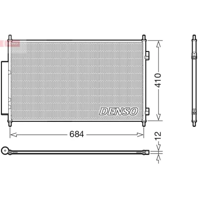 Kuva DENSO DCN40027 Ilmastoinnin Lauhdutin Vedenerottimella R 134a