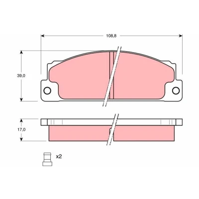 Kuva TRW GDB296 Jarrupalat Sis. kulumisenilmaisimen FIAT: 127 Hatchback