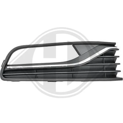 Kuva DIEDERICHS 2207048 Puskurin Ritilä kromattu raita Oikea Sumuvaloilla vasrustetuille autoille VOLKSWAGEN: Polo V Hatchback