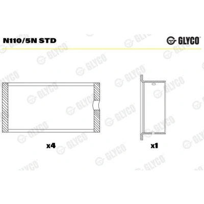 Kuva GLYCO N110/5N STD Nokka Akselin Laakeri