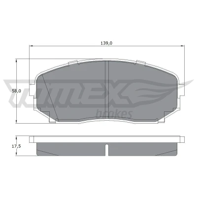 Kuva TOMEX brakes TX 17 42 Jarrupalat Etuakseli akustisella kulumavaroittimella Tarvikkeilla MAZDA: CX 7, 5 II, MPV 2