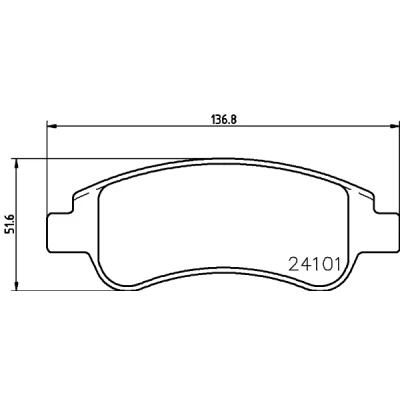 Kuva HELLA 8DB 355 011 521 Jarrupalat Ei kulumisenilmaisimelle Jarrusatulan ruuveilla Tarvikkeilla CITROËN: C4 I Hatchback, C3 II, Xsara Picasso