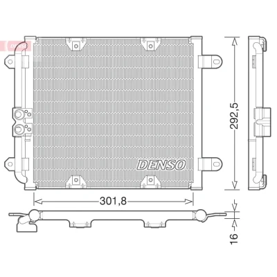 Kuva DENSO DCN02028 Ilmastoinnin Lauhdutin ilman vedenerotinta R 134a