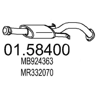 Kuva MTS 01.58400 Keskimmäinen Äänenvaimennin 650 MITSUBISHI: PAJERO 2