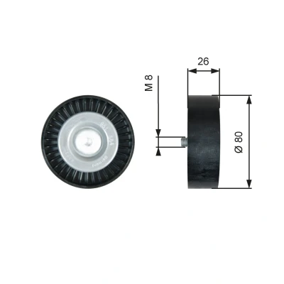 Kuva GATES T36367 Ohjainrulla FleetRunner Micro V Stretch Fit VOLVO: V70 3, XC90 I, XC70 II Farmari, LAND ROVER: Freelander 2 SUV
