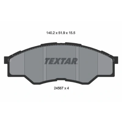 Kuva TEXTAR 2456701 Jarrupalat Ei kulumisenilmaisimelle TOYOTA: HILUX 3 Pick up