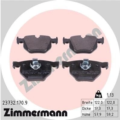 Kuva ZIMMERMANN 23732.170.9 Jarrupalat Kulumisenilmaisemelle Valokuva vastaa toimituslaajuutta BMW: 5 Sedan, Touring, 6 Coupe