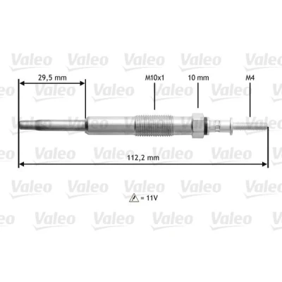 Kuva VALEO 345135 Hehkutulppa 11V M10X1 HYUNDAI: i30 I Hatchback, Farmari, SANTA FE 2, KIA: cee‘d Hatchback