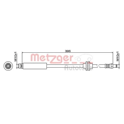 Kuva METZGER 4111470 Jarruletku Taka akseli, vasen, oikea 396 M10x1