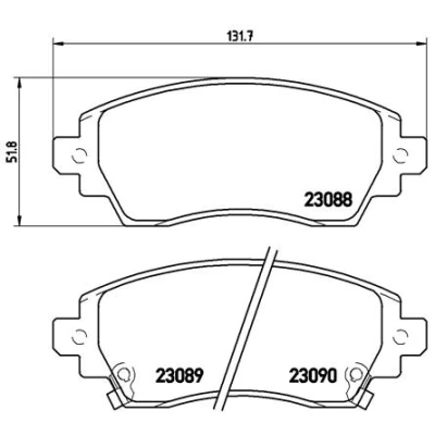 Kuva BREMBO P 83 042 Jarrupalat akustisella kulumavaroittimella Ilman tarvikkeita TOYOTA: Corolla VIII Sedan, FX Hatchback