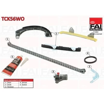 Kuva FAI AutoParts TCK56WO Jakoketjusarja Tiivisteillä, ilman hammaspyöriä Yksinkertainen, Ketju hiljainen TOYOTA: Yaris I Hatchback