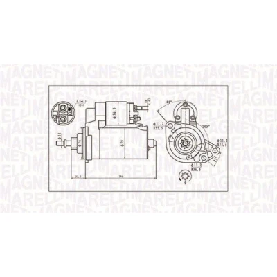 Kuva MAGNETI MARELLI 063720713010 Starttimoottori 12 1,7 9 SEAT: Ibiza 2, Leon I Hatchback, II SKODA: Octavia 1 Combi, Hatchback
